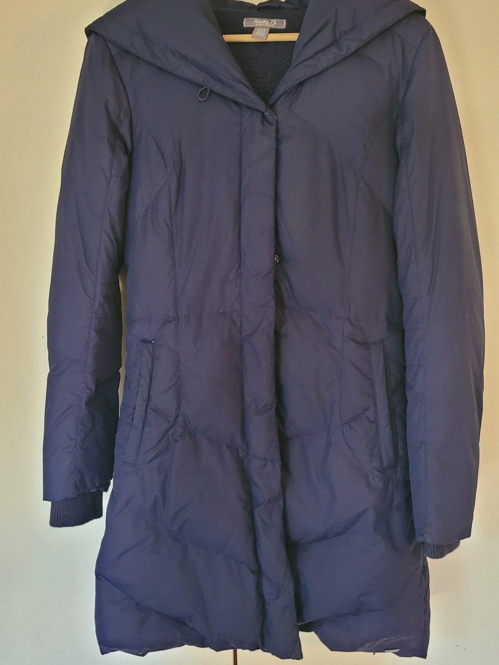 Roots Navy Hooded Puffer Coat